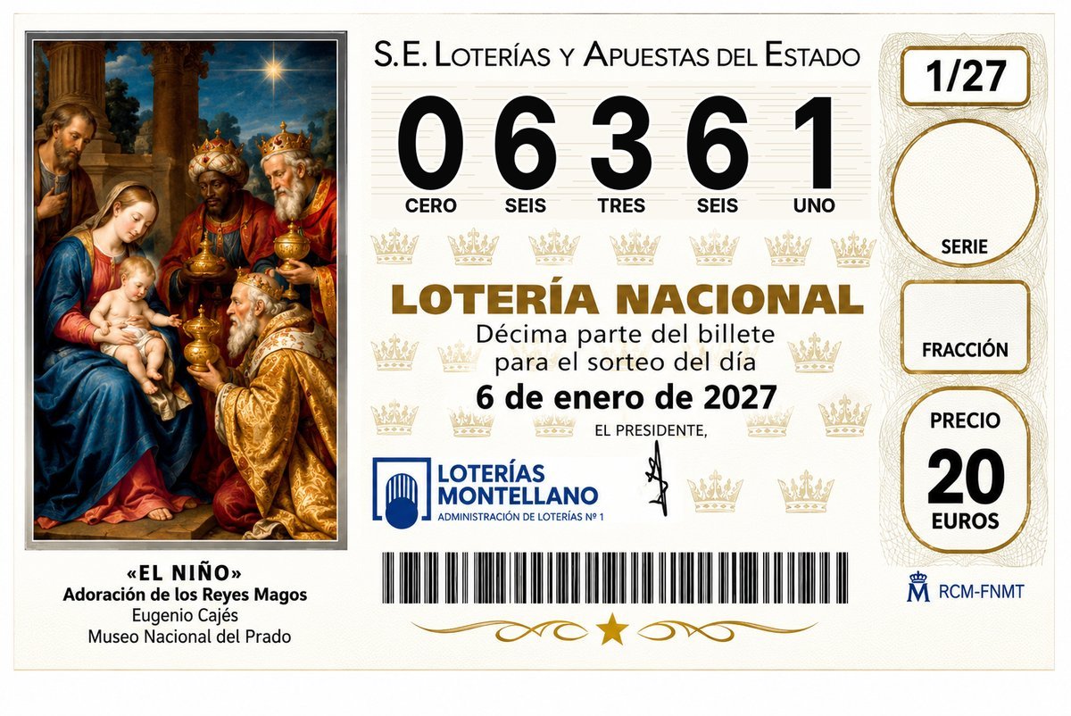 Décimo Lotería del Niño 2027 - Nº 06361