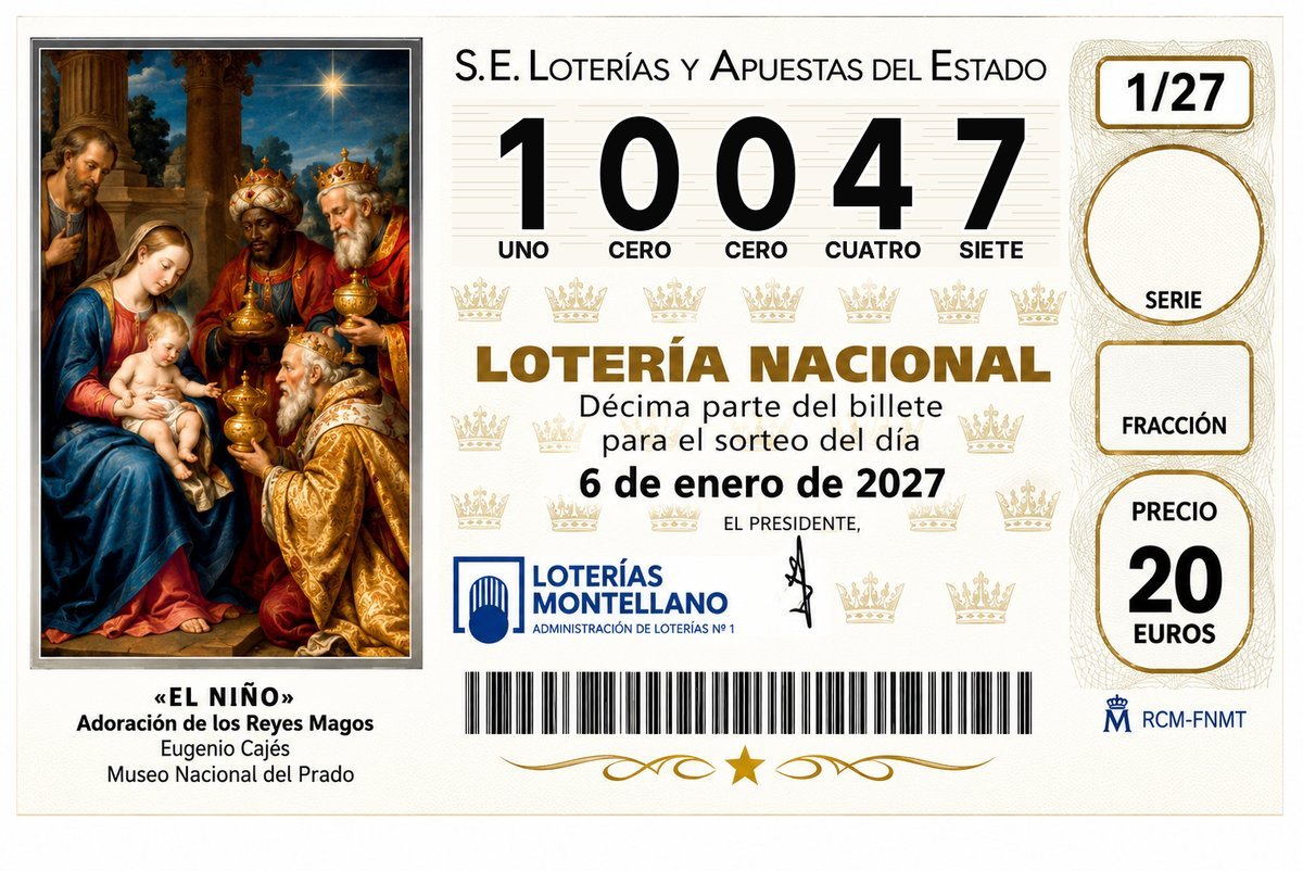 Décimo Lotería del Niño 2027 - Nº 10047
