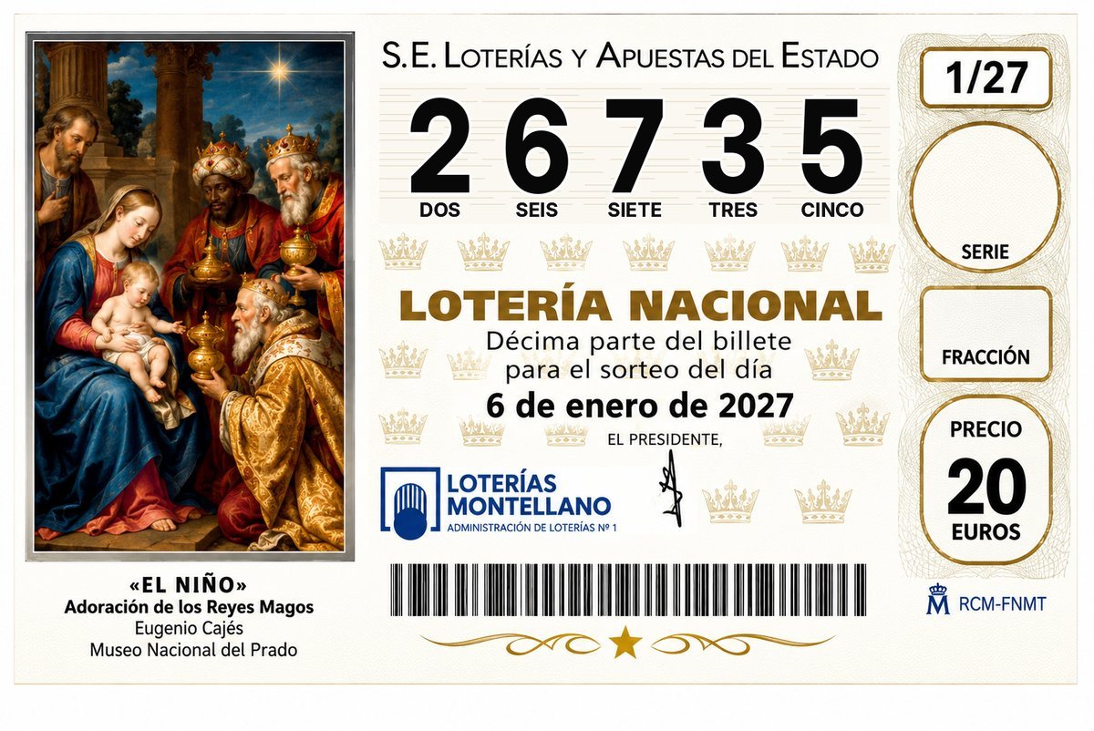Décimo Lotería del Niño 2027 - Nº 26735
