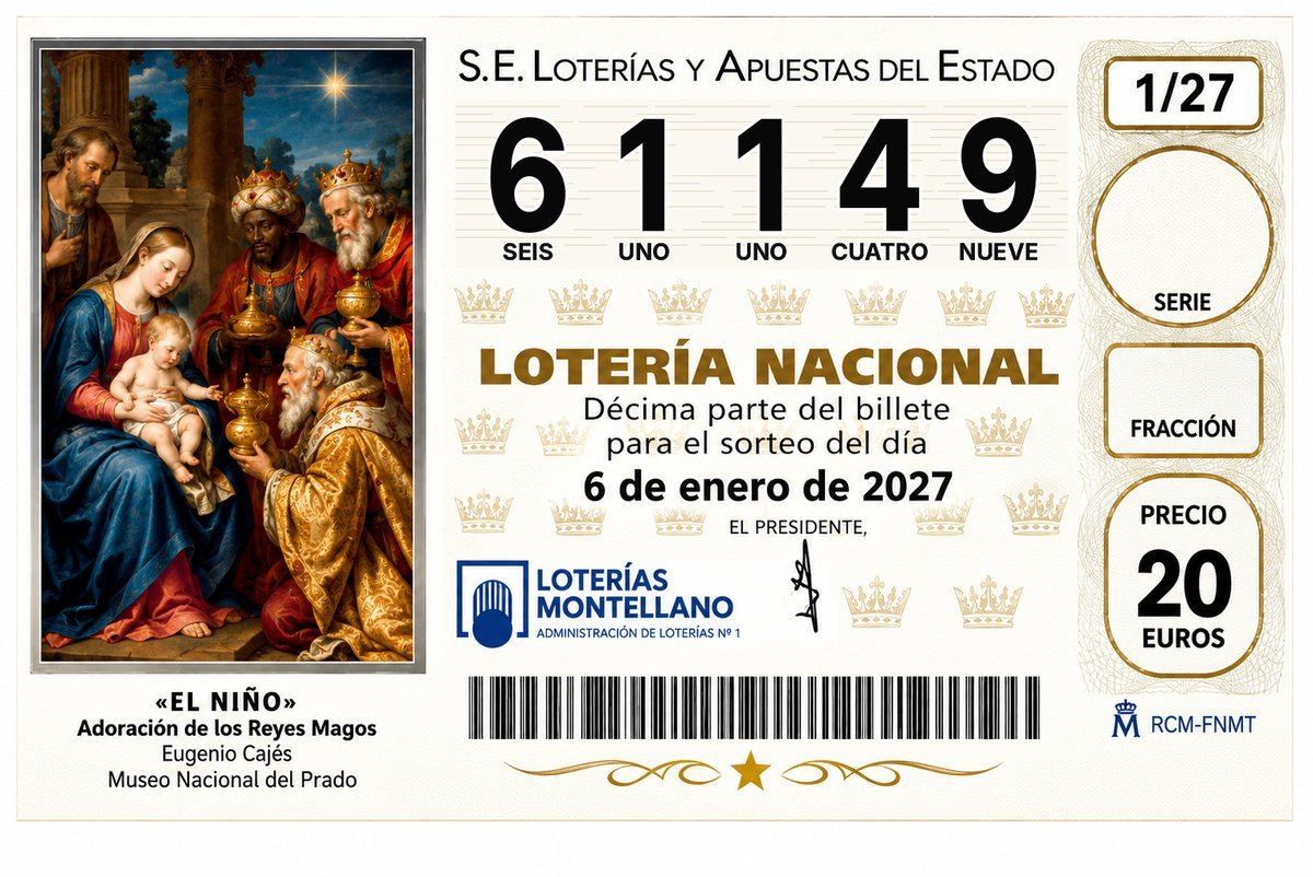 Décimo Lotería del Niño 2027 - Nº 61149